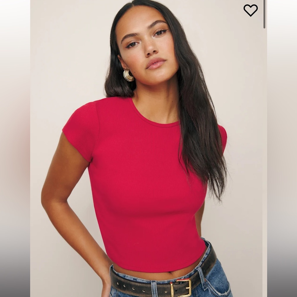 Reformation Red Fitted Top